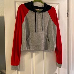 Cropped sweater with hood. Size XL but runs very small